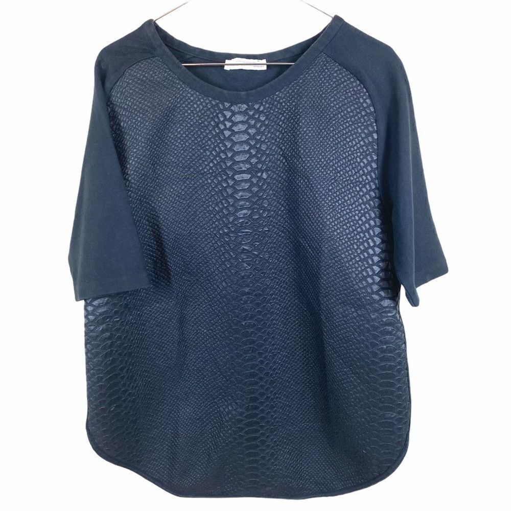 Zara W/B Collection Snakeskin Black Top